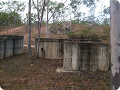 Huge foundations for sluice operations near dam